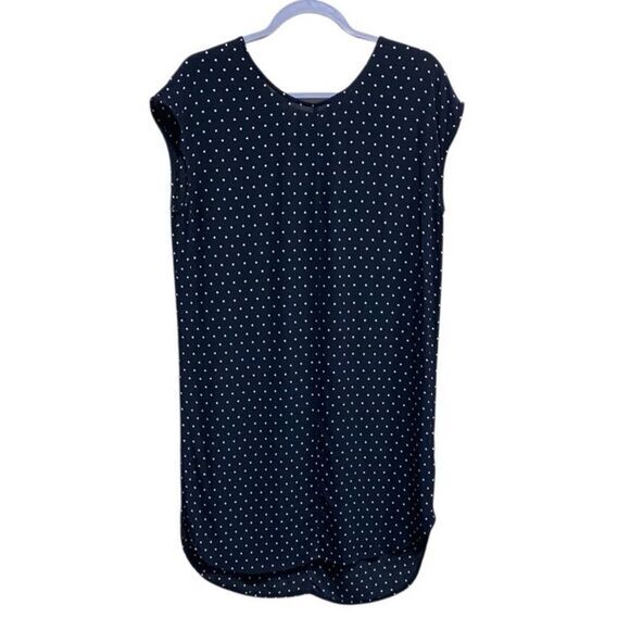 Madewell Dresses & Skirts - Madewell Navy Polka Dot Relaxed Fit Shift‎ Dress Size Small